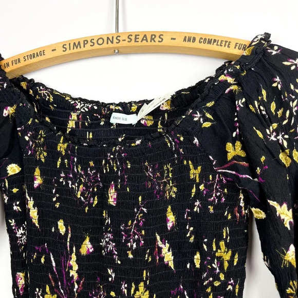 Kimchi Blue Womens XS Black Dark Floral Midi Dress Witch Halloween Costume Fall - Picture 4 of 5